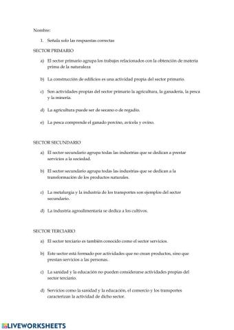 Sectores económicos