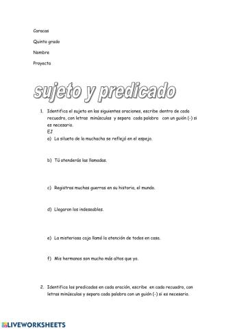 Sujeto y predicado