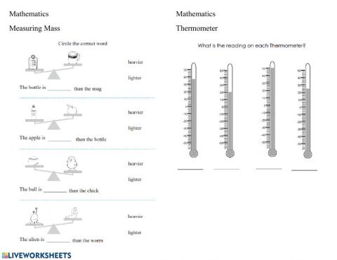 Mass and Temperature