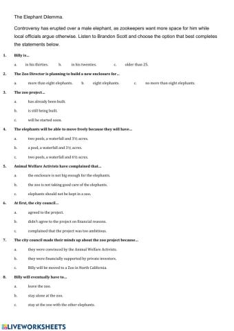 listening: The elephant dilema