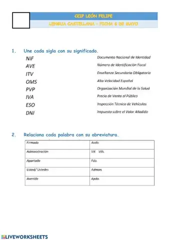 Castellano - Siglas, abreviaturas y complemento circunstancial