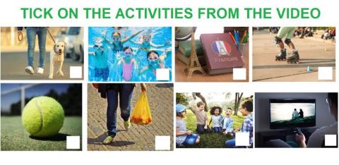 Tick on the activities