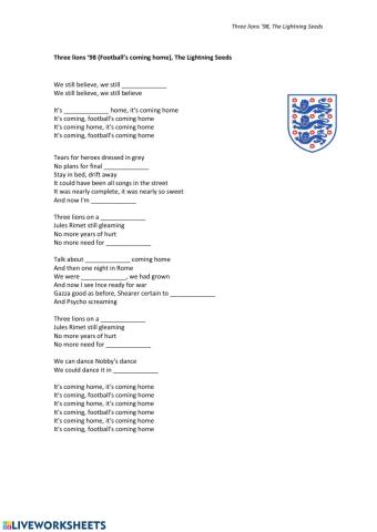 Three Lions - football is coming home