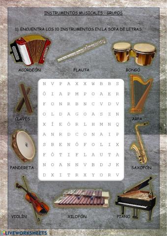 Instrumentos musicales - familias
