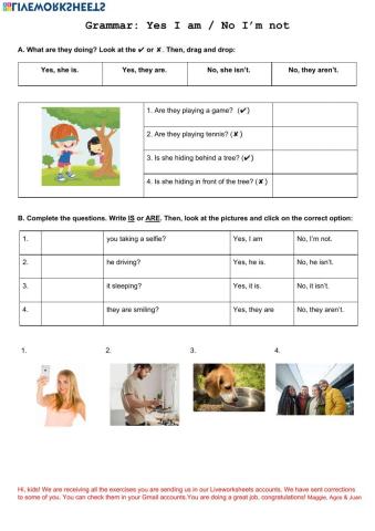 Grammar: Yes I am - No I'm not