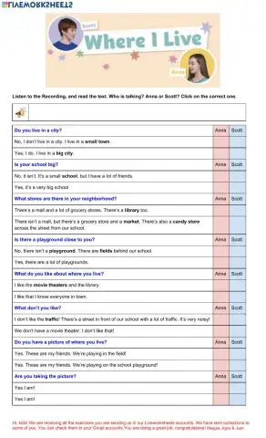 Reading: Where I Live 1