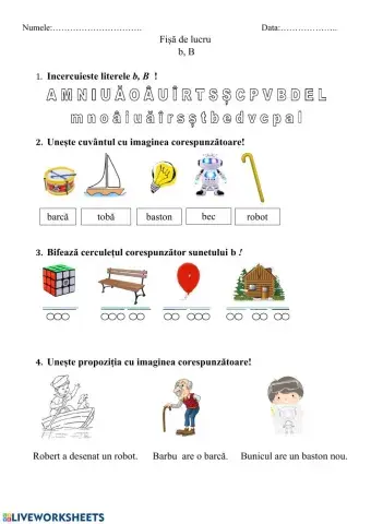 Sunetul si litera b- fisa