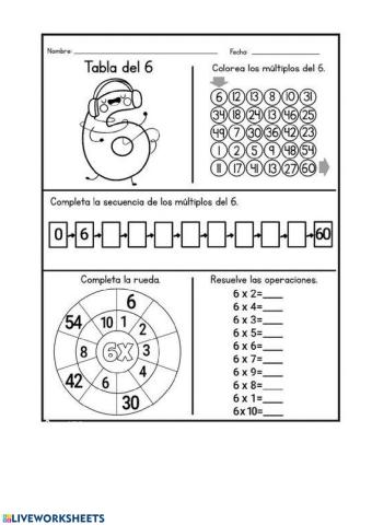 Tabla del 6
