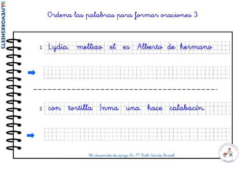 Ordena palabras 3 (2º tramo)