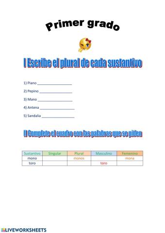 Género y número del sustantivo