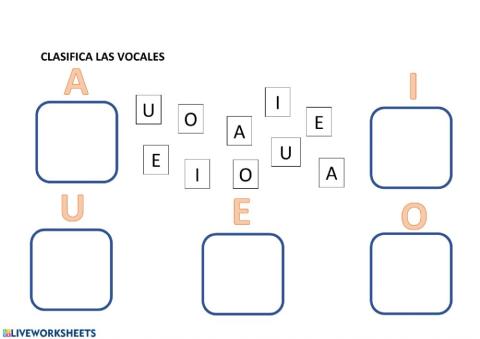 CLASIFICA LAS VOCALES