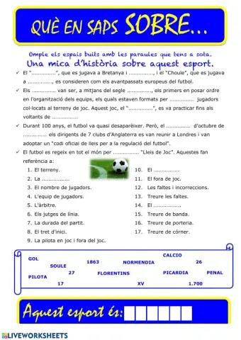 Que saps sobre... Futbol