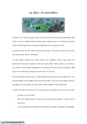 Comprensió lectora 3r-La Júlia i els pescadors