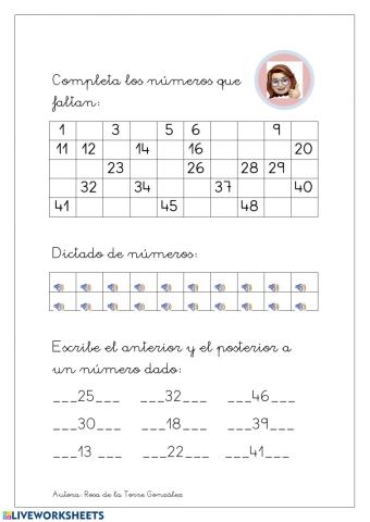 Numeración hasta 50