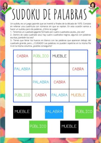 Sudoku de palabras bl br