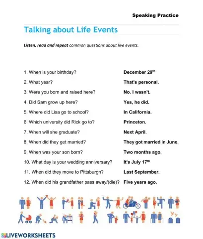 Talking about Life Events