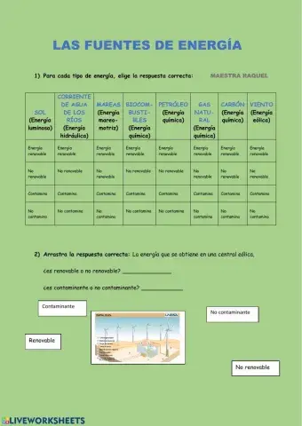 Fuentes de energia renovables y no renovables