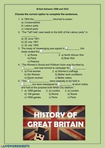 Britain between 1900 and 1913