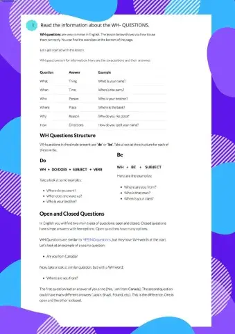 Wh- Questions + Present Continuous