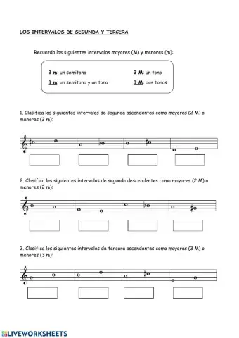 Intervalos de segunda y tercera