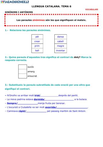 Sinònims i antònims