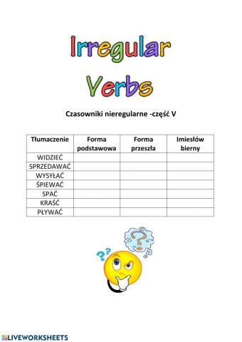 Irregular verbs - part 5