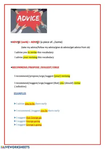 ADVICE AND PROPOSALS