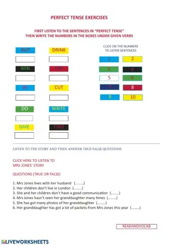 Perfect Tense Exercises