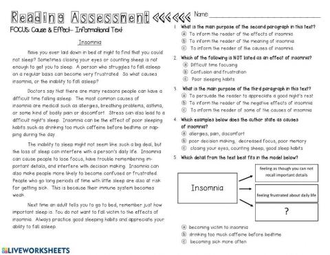 Insomnia- Reading Comprehension