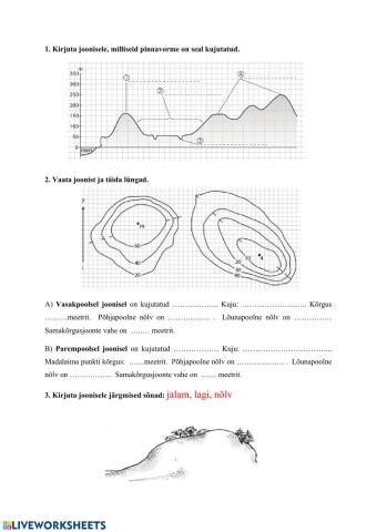 Pinnamood ja pinnavormid, iseseisev töö