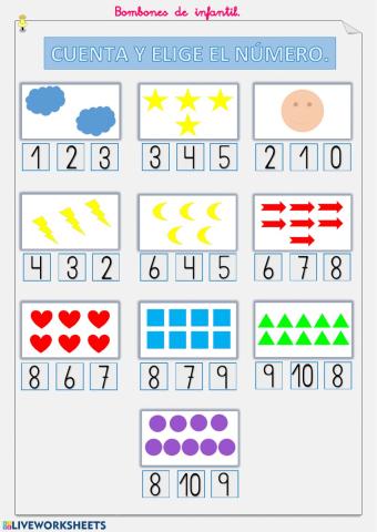 Cuenta y elige el número.
