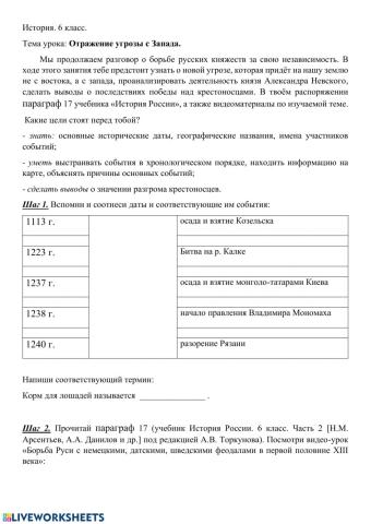 Отражение угрозы с Запада. XIII век.