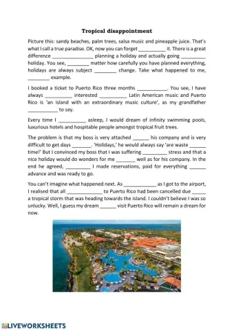 Gap-fill B1+ holiday