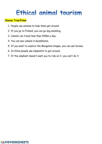 Ethnic animal tourism