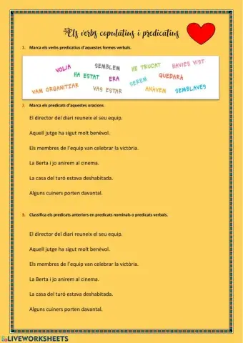 Verbs predicatius i copulatius