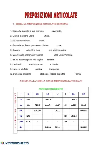 Preposizioni articolate