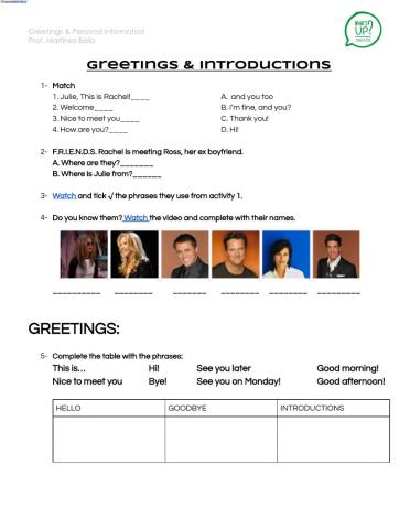 Greetings and Introductions