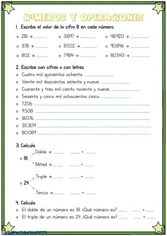 Números y operaciones