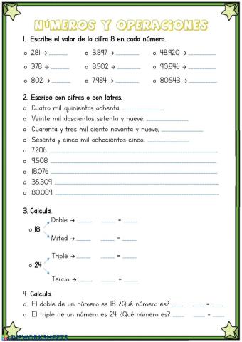 Números y operaciones