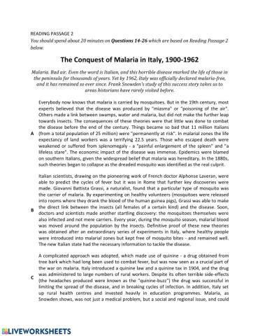 Res ielts success les 7 READING 2 CONQUEST OF MALARIA