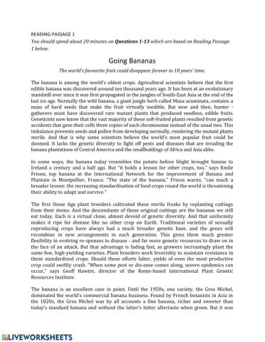 Res ielts success les 9 READING 1 GOING BANANAS