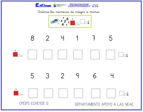 Ordenar de mayor a menor 1