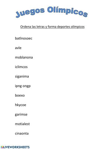 Letras revueltas - Deportes