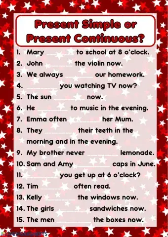 Present Simple or Present Continuous