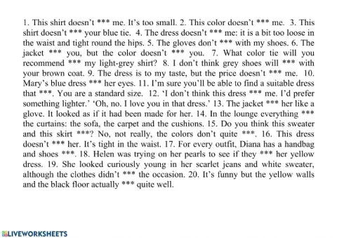 Grammar rule - suit  fit match