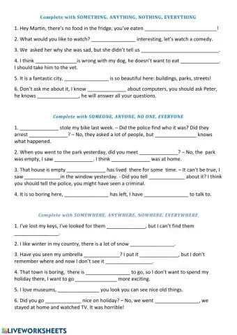 Some, any, no, every