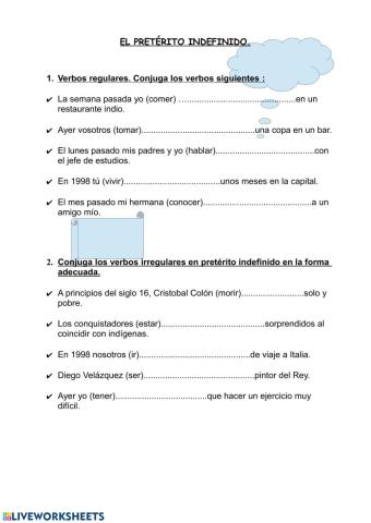 El pretérito indefinido