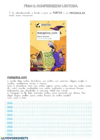 COMPRENSIÓN LECTORA: MATAPITOS