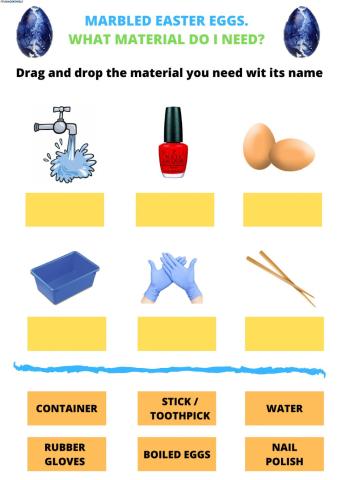 Marbled easter eggs materials and steps
