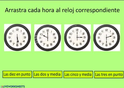 Horas en punto y horas y media